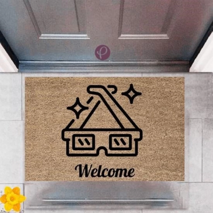 BFS Kapı Önü Paspası Dekoratif Dijital Baskı Welcome P-2386