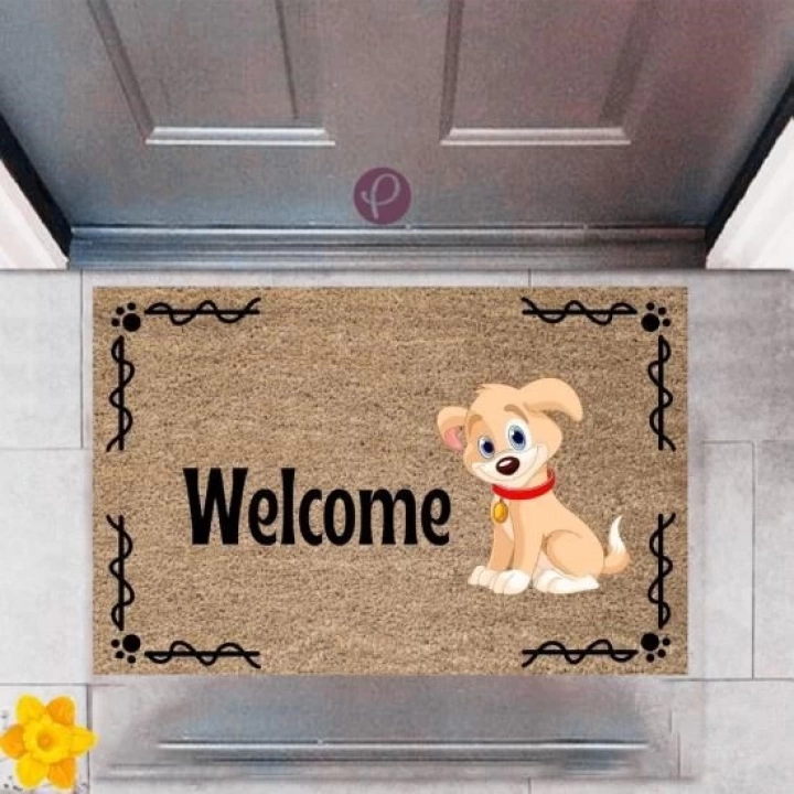 BFS Kapı Önü Paspası Dekoratif Dijital Baskı Welcome P-2418