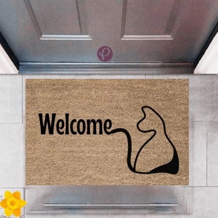 BFS Kapı Önü Paspası Dekoratif Dijital Baskı Welcome P-2419