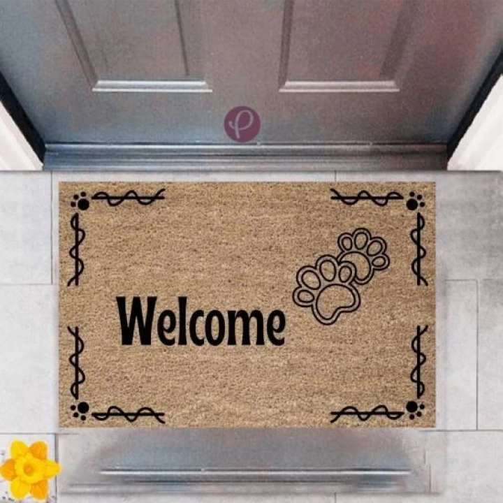 BFS Kapı Önü Paspası Dekoratif Dijital Baskı Welcome P-2420