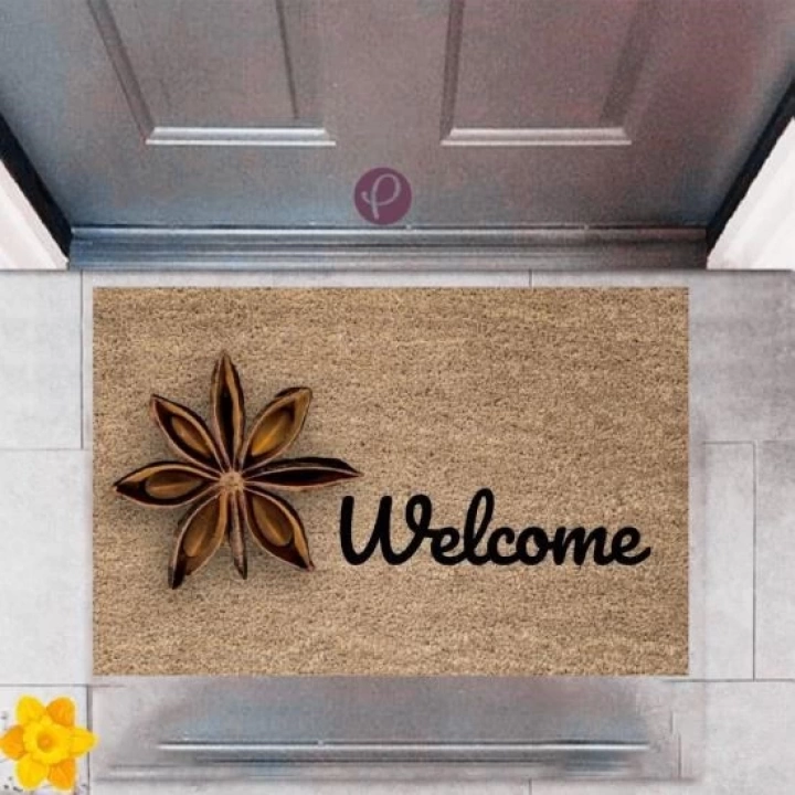 BFS Kapı Önü Paspası Dekoratif Dijital Baskı Welcome P-2427