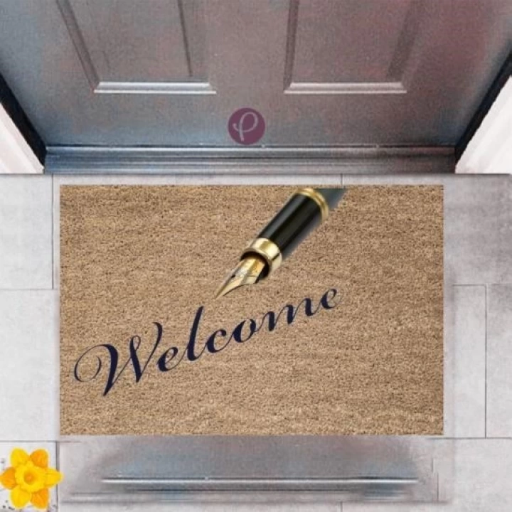 BFS Kapı Önü Paspası Dekoratif Dijital Baskı Welcome P-2458
