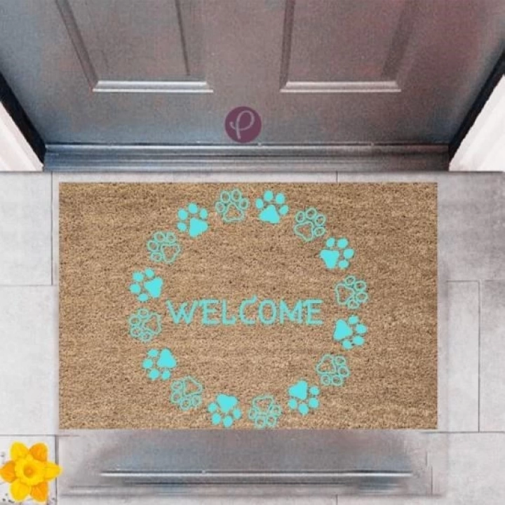 BFS Kapı Önü Paspası Dekoratif Dijital Baskı Welcome P-2468