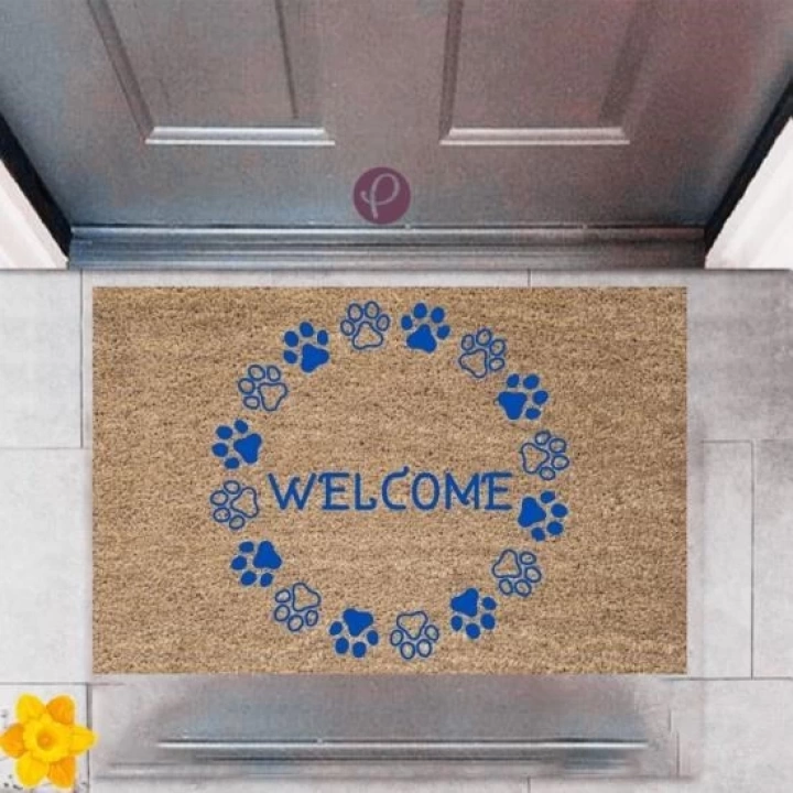 BFS Kapı Önü Paspası Dekoratif Dijital Baskı Welcome P-2472