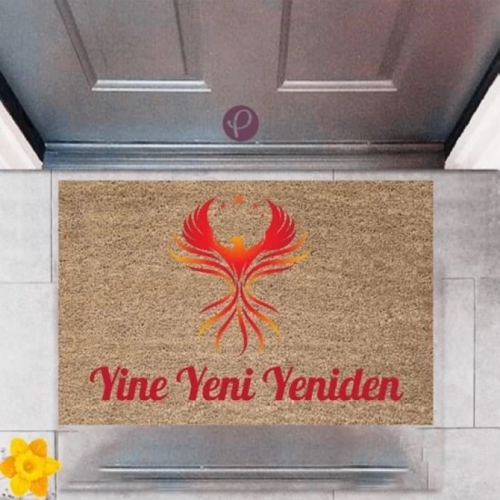BFS Kapı Önü Paspası Dekoratif Dijital Baskı Yine Yeni Yeniden P-2377