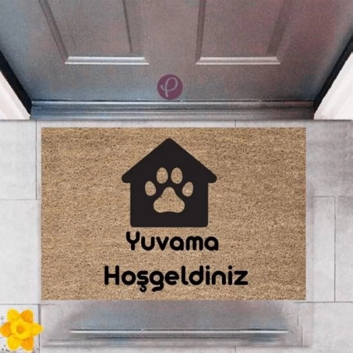 BFS Kapı Önü Paspası Dekoratif Dijital Baskı Yuvama Hoşgeldiniz P-2423