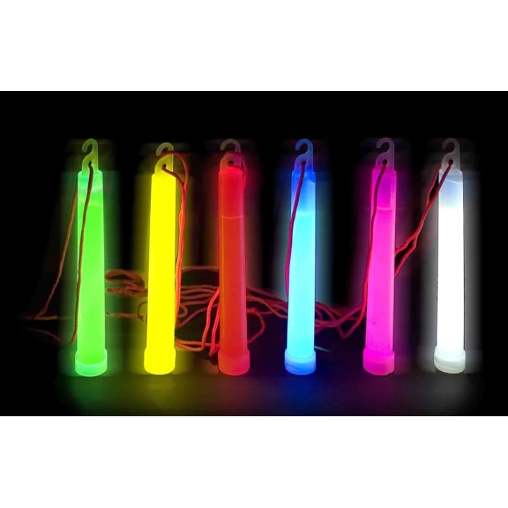 BFS   Karanlıkta Yanan Asılabilir ip Aparatlı Glow Stick Kolye Glow Stick Lamba 6 Adet 6 Renk 15 cm