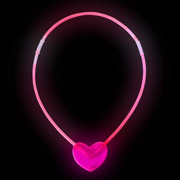 BFS   Karanlıkta Yanan Glow Stick Kalp Şekilli Kolye 6 Renk 6 Adet