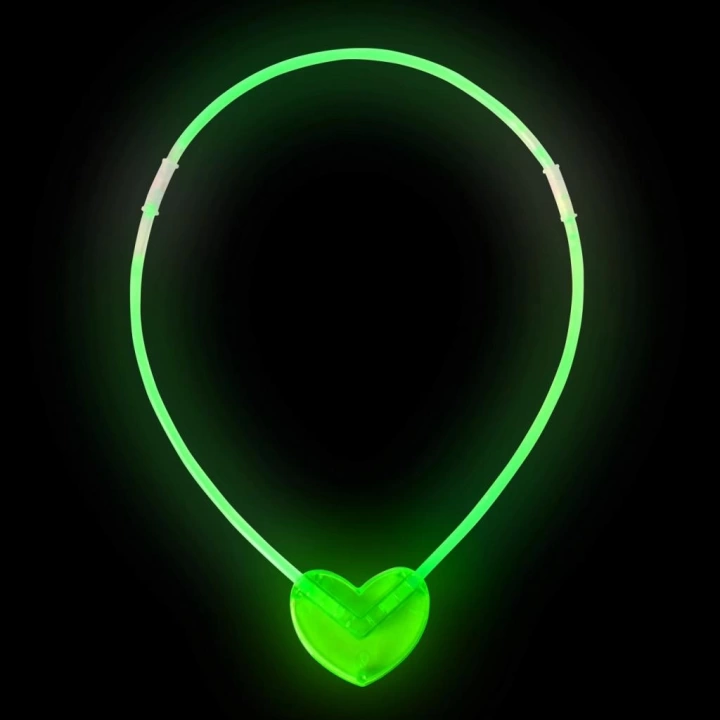 BFS   Karanlıkta Yanan Glow Stick Kalp Şekilli Kolye 6 Renk 6 Adet