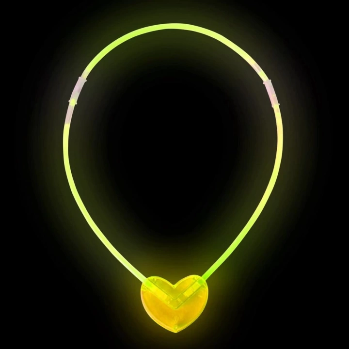 BFS   Karanlıkta Yanan Glow Stick Kalp Şekilli Kolye 6 Renk 6 Adet