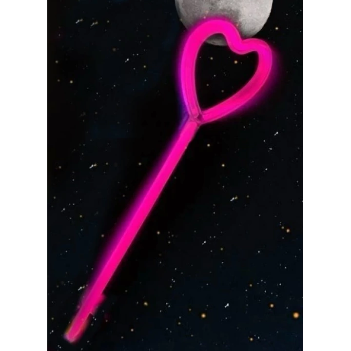 BFS   Karanlıkta Yanan Glow Stick Partisi Kalp Şekilli Asa Sopa 6 Renk 6 Adet