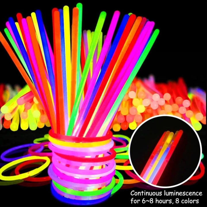 BFS   Karanlıkta Yanan Parlayan Fosforlu Glow Stick Çubuk Bileklik 50 Adet