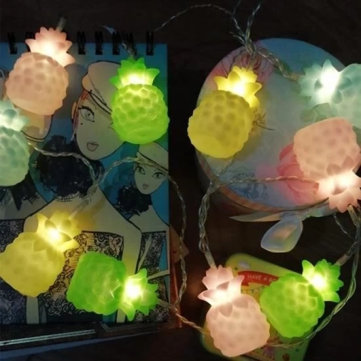 BFS  Karışık Renk Dekoratif Ananas Dolama 10’lu Şerit Led Işık Zinciri