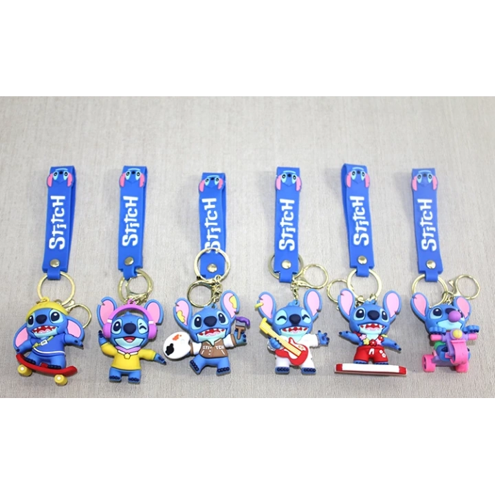 BFS Karışık Stitch Silikon Anahtarlık