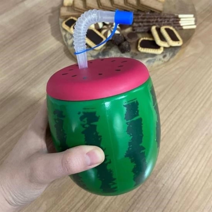 BFS  Karpuz Model Kendiliğinden Pipetli 900 ml Suluk, Matara