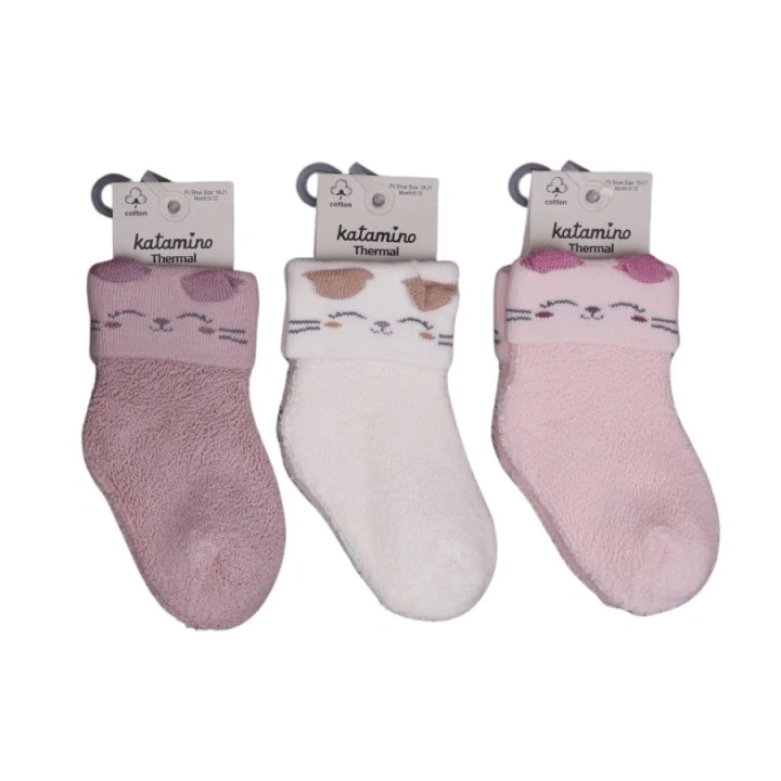 BFS  Katamino Mikaya Kız Bebek Havlu Soket Çorap K45913 Asorti