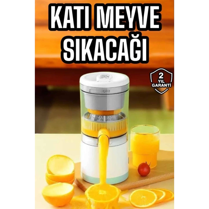 BFS Katı Meyve Sıkacağı Taşınabilir USB Şarjlı Pratik Paslanmaz Çelik Bıçaklı