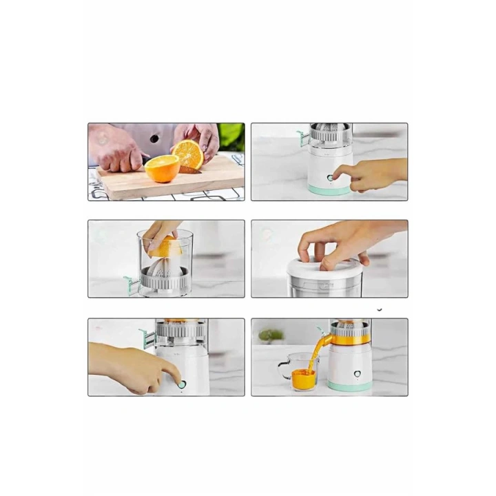 BFS Katı Meyve Sıkacağı Taşınabilir USB Şarjlı Pratik Paslanmaz Çelik Bıçaklı