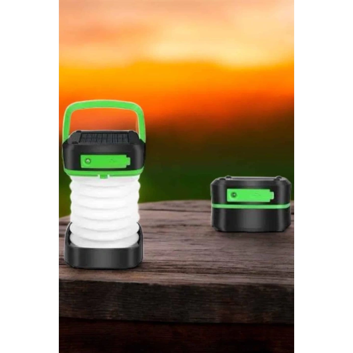 BFS Katlanabilir Kamp Lambası Solar Fener Görünümlü 3 Kademeli Şarjlı