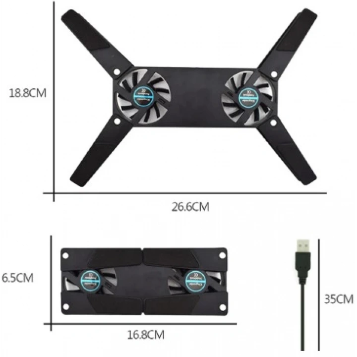 BFS  Katlanabilir Laptop Soğutucu 2 fanlı