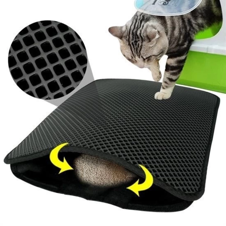 BFS  Kedi Tuvalet Önü Kum Toplayıcı Temizleyici Elekli Gri Paspas