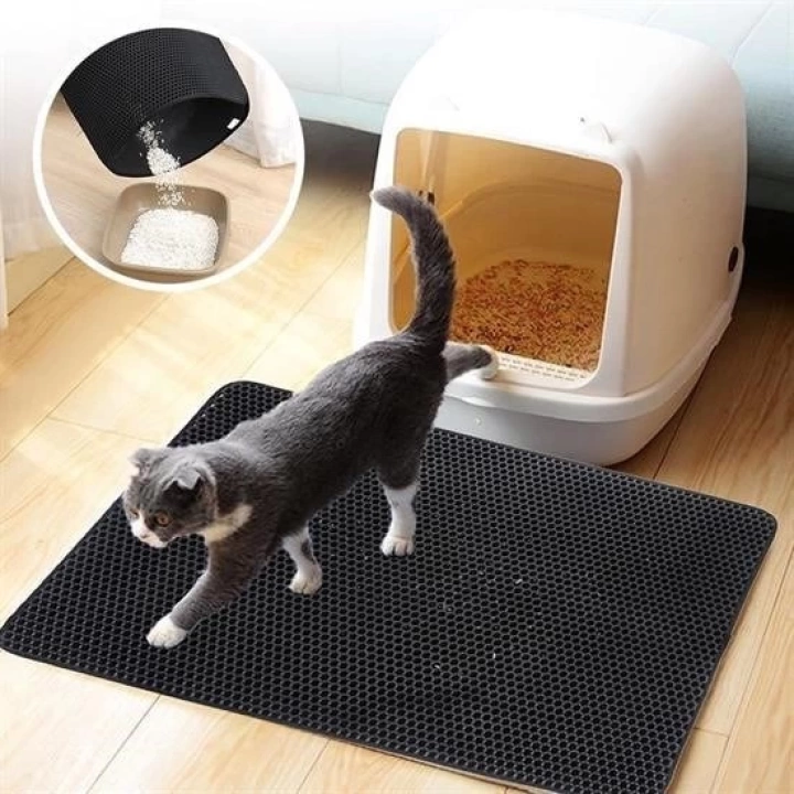 BFS  Kedi Tuvalet Önü Kum Toplayıcı Temizleyici Elekli Gri Paspas