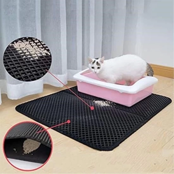BFS  Kedi Tuvalet Önü Kum Toplayıcı Temizleyici Elekli Gri Paspas