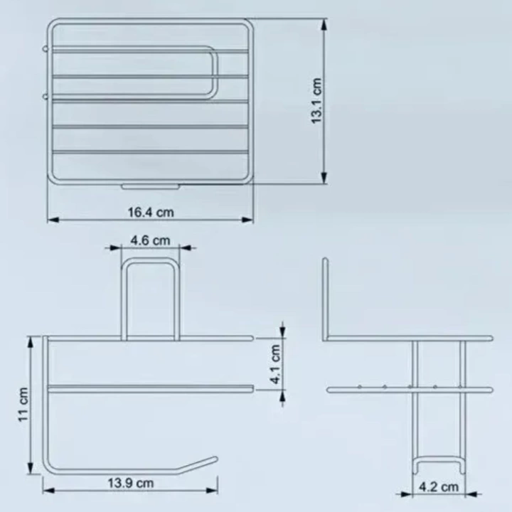 BFS  Kendiliğinden Yapışkanlı Tuvalet Kağıdı Tutacağı ve Yedek Raf - Siyah Modern Metal Tasarım