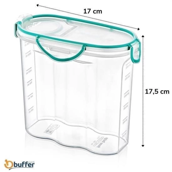 BFS  Kilitli Kapaklı Contalı Hava,Su Sıvı Geçirmez 1,7 Litre Erzak Saklama Kabı-SA585