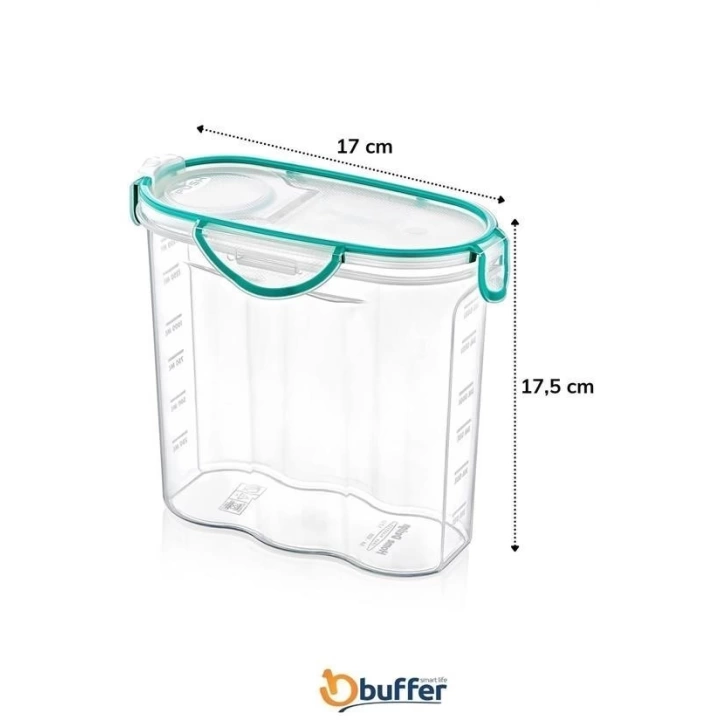 BFS  Kilitli Kapaklı Contalı Hava,Su Sıvı Geçirmez 1,7 Litre Erzak Saklama Kabı-SA585