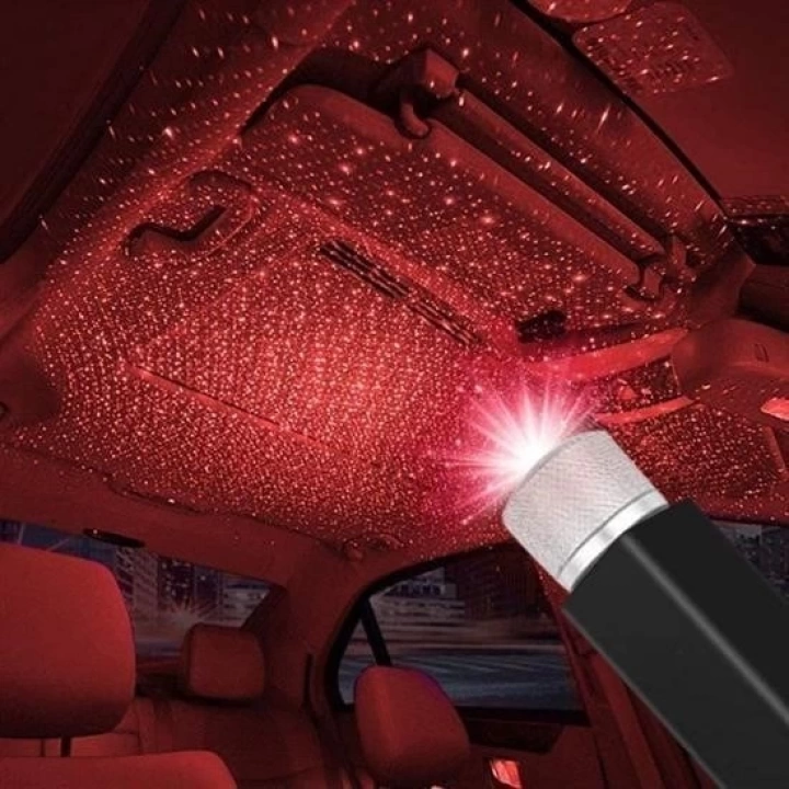 BFS  Kırmızı Ayak Altı Tavan Led Araç içi Aydınlatma Oto Araba İç Disko Ayarlanır USB Lamba Işık