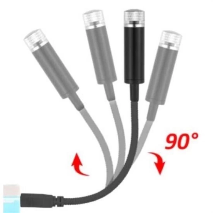 BFS  Kırmızı Ayak Altı Tavan Led Araç içi Aydınlatma Oto Araba İç Disko Ayarlanır USB Lamba Işık