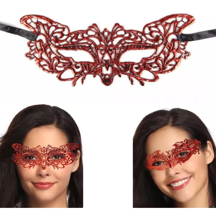 BFS   Kırmızı Dantel Masquerade Maskesi 9 No