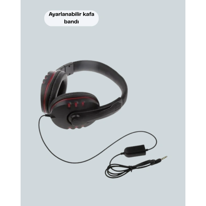 BFS Kırmızı Gaming Headset Mikrofonlu Sağlam Kablolu Konforlu