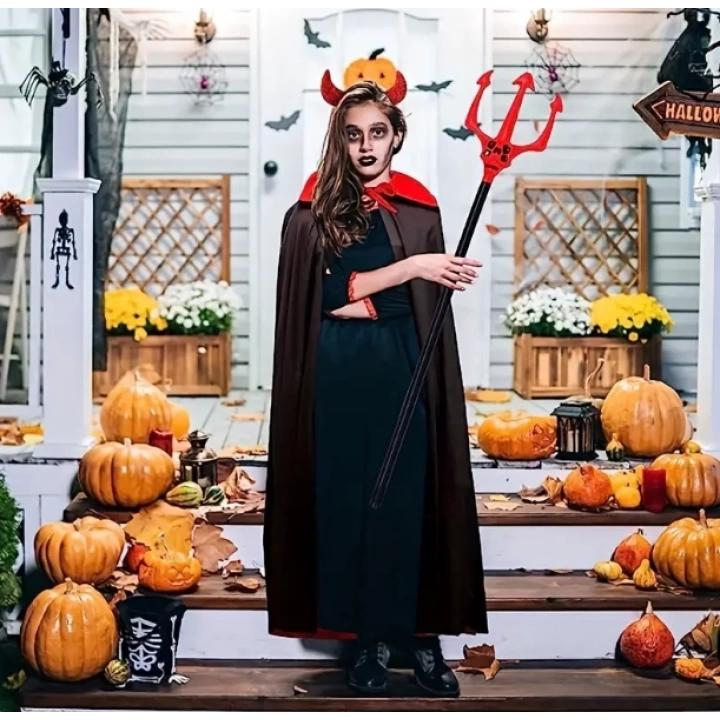 BFS   Kırmızı Renk Halloween Cadılar Bayramı Çatal 107 cm