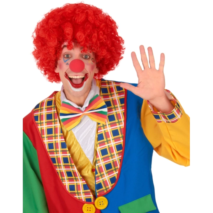 BFS     Kırmızı Renk Kıvırcık Afro Bonus Peruk