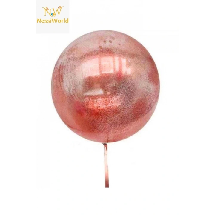 BFS Kırmızı Simli Yuvarlak Şeffaf Balon 24 İnç