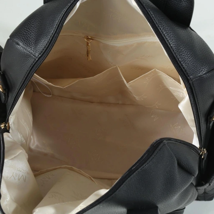 BFS Kitty Deri Anne Bebek Bakım Sırt Çantası 7271 Siyah