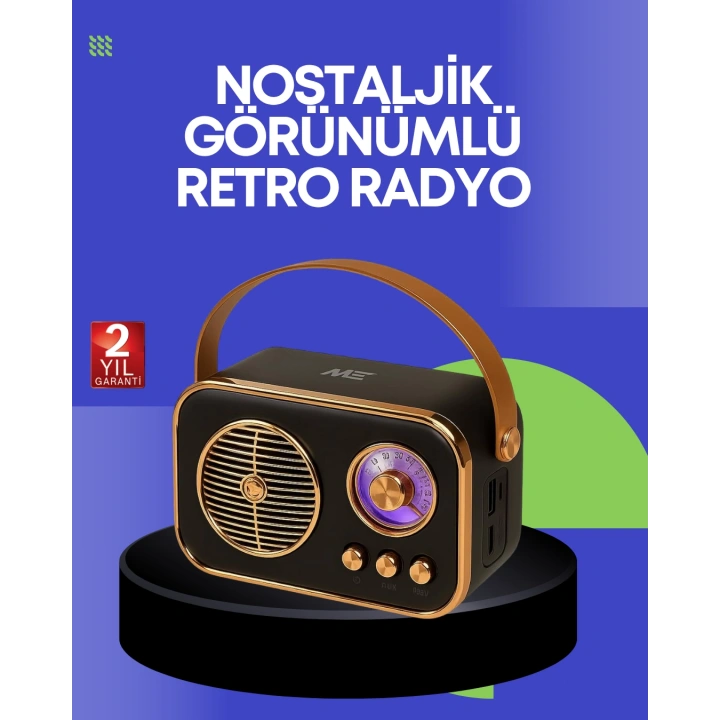 BFS Klasik Retro Radyo – Bluetooth Destekli, FM Özellikli Şarjlı Hoparlör