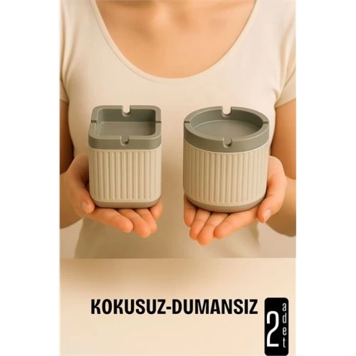 BFS Kokusuz Dumansız Küllük - 2 li Küllük Seti Kafe Küllüğü Restoran Küllüğü Masaüstü Küllük