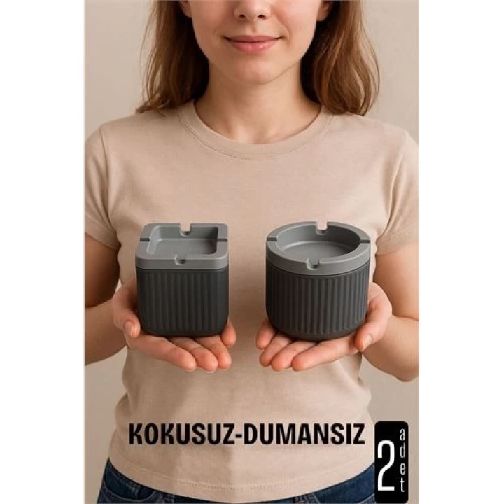 BFS Kokusuz Dumansız Küllük -2 li Küllük Seti Kafe Küllüğü Restoran Küllüğü Masaüstü Küllük