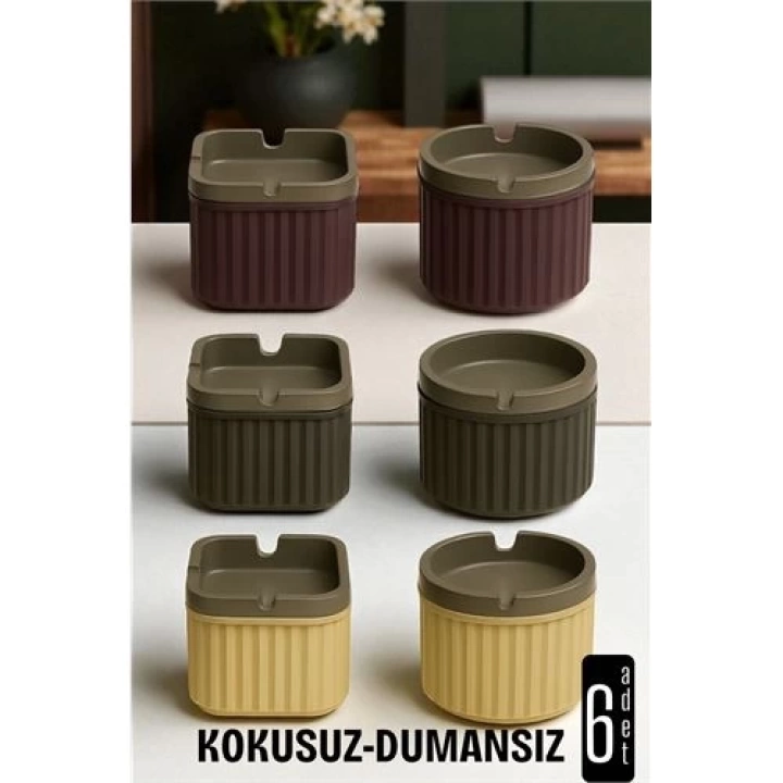 BFS Kokusuz Dumansız Küllük - 6 li Küllük Seti Kafe Küllüğü Restoran Küllüğü Masaüstü Küllük