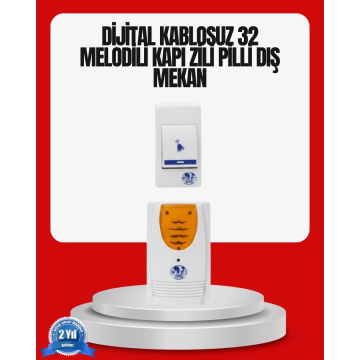 BFS Kolay Kullanımlı Kablosuz Kapı Zili Şık ve Sade Tasarım