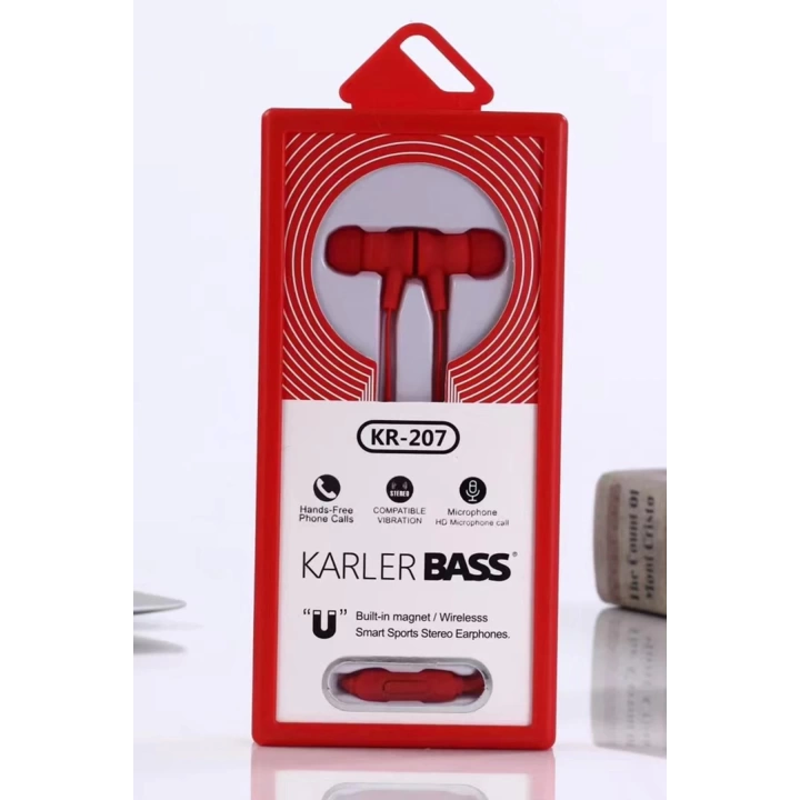 BFS KR-207 Mıknatıslı Kablolu Kulaklık - Kırmızı