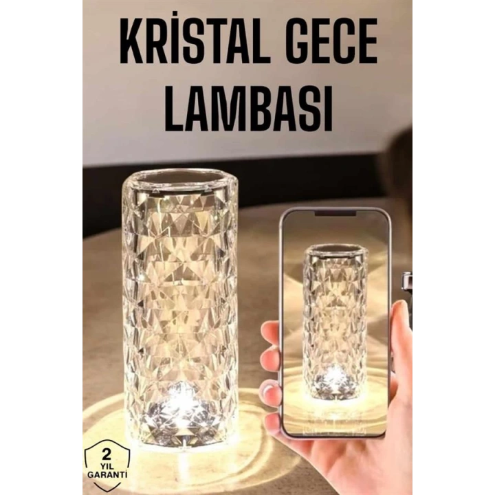 BFS Kristal Dokunmatik Ve Kumandalı Masa Ve Gece lambası