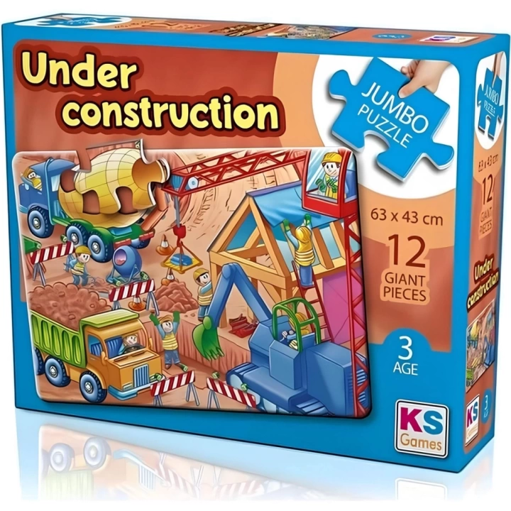 BFS   KS Games Under Construction Jumbo 12 Parça Puzzle