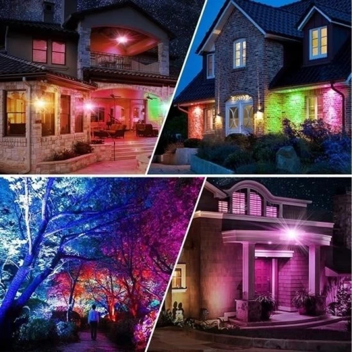 BFS  Kumandalı Led Işık Dış Cephe AydınlatmasıÇok Renkli RGBLed Panel Işık PartiLed Aydınlatma