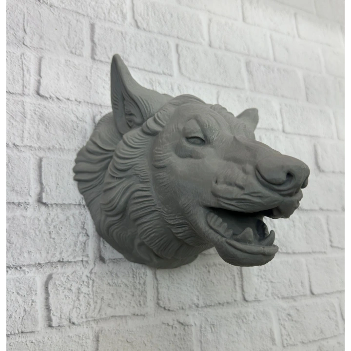 BFS Kurt Başı Duvar Aksesuarı Gri Renk Asılabilir Hediyelik Figür