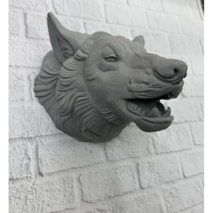 BFS Kurt Başı Duvar Aksesuarı Gri Renk Asılabilir Hediyelik Figür