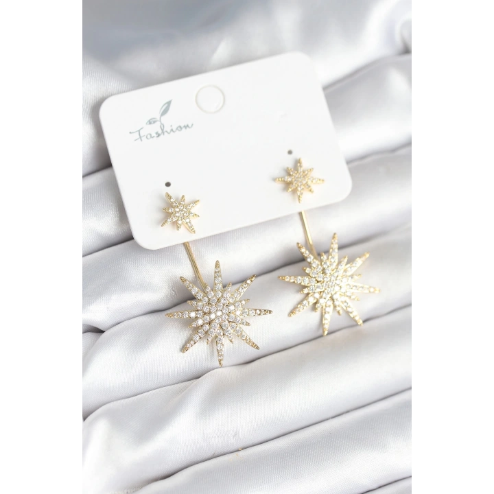 BFS Kutup Yıldızı Model Zirkon Taşlı Pirinç Kadın Küpe